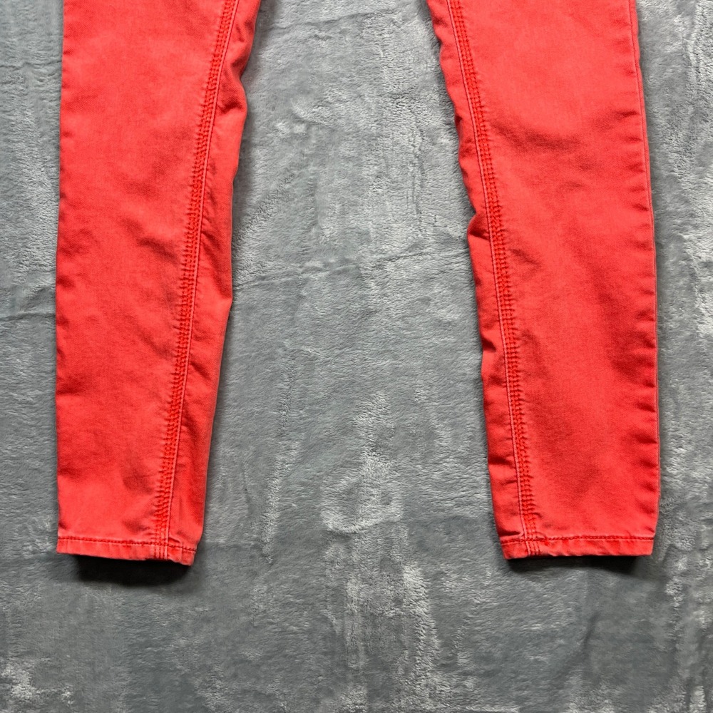 Free People Skinny Jeans Women Coral Red Low Rise Stretch Denim Pants Size 25 - Picture 4 of 12